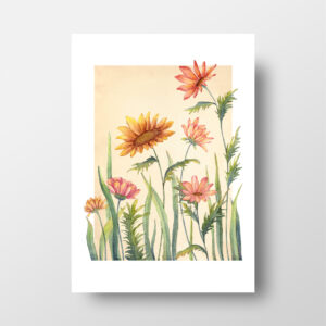Summer Flowers Watercolor Art Print