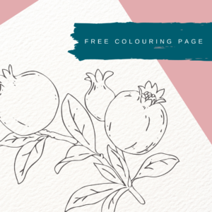 Tracing Page. March Freebie Pomegranate