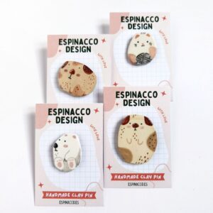 Cute Animals - Handmade Clay Pin